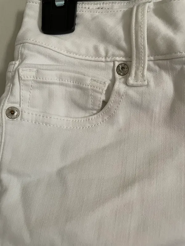 White Denim Midi Shorts - Image 6
