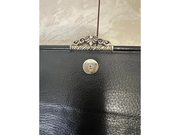 Vintage Brighton black croc-embossed leather snap button organizer/wallet/clutch - Image 8