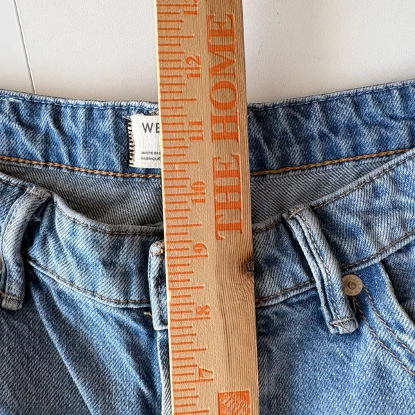 We The Free Wide Leg Jeans Women 28 Blue High Rise‎ Button Fly Denim Pants - Image 7