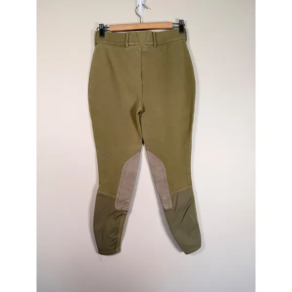 Ariat Sport Equestrian Breeches Olive Green Tan Knee Patch Riding Pants 32R - Image 7