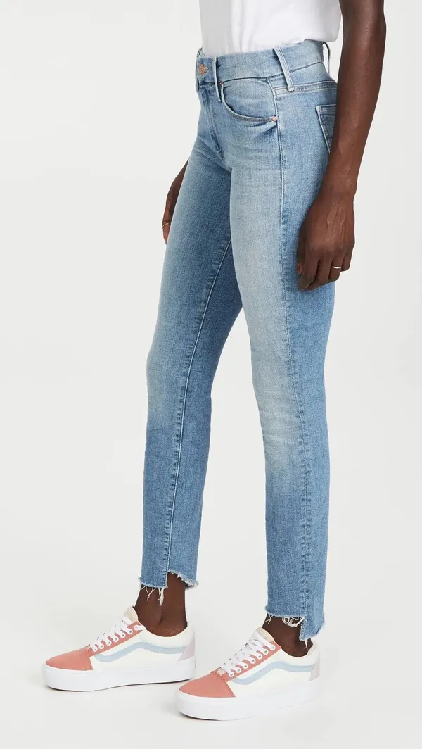Mother Denim The Looker Two Step Ankle Fray Skinny Jeans in Kiss and Make Up - Image 3