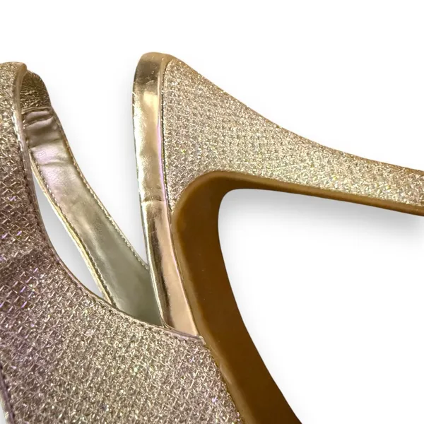 Worthington Dayne Silver Metallic Peep Toe Stiletto Heels‎ Sz 6.5 - Image 10