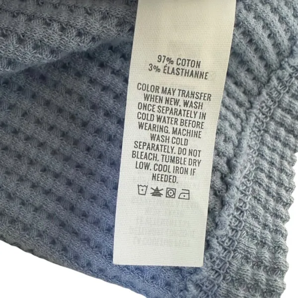OFFLINE by Aerie Blue Waffle Knit Cropped T-Shirt Womens XS Scoop Neck | 0079 - Image 6