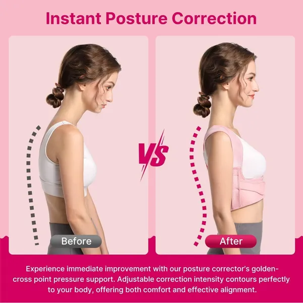Boutique Posture Corrector for Women: Adjustable Lightweight Upper Back Brace - Image 3