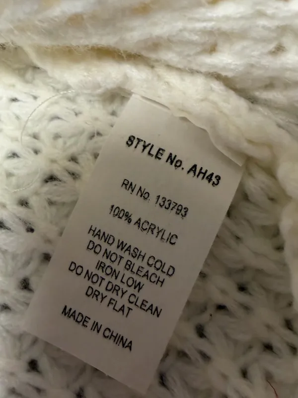 POL Chunky Knit Open Front Cardigan Sweater Womens Large Ivory Cream 3/4 Sleeves - Image 8