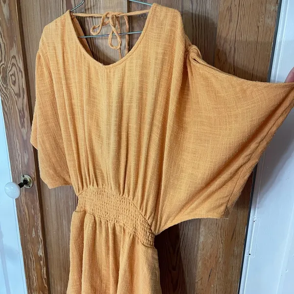 ✨ Free People ✨ Pietro Tie Back Romper 100% Cotton in Suntan ~ Size XS 🍄 - Image 8