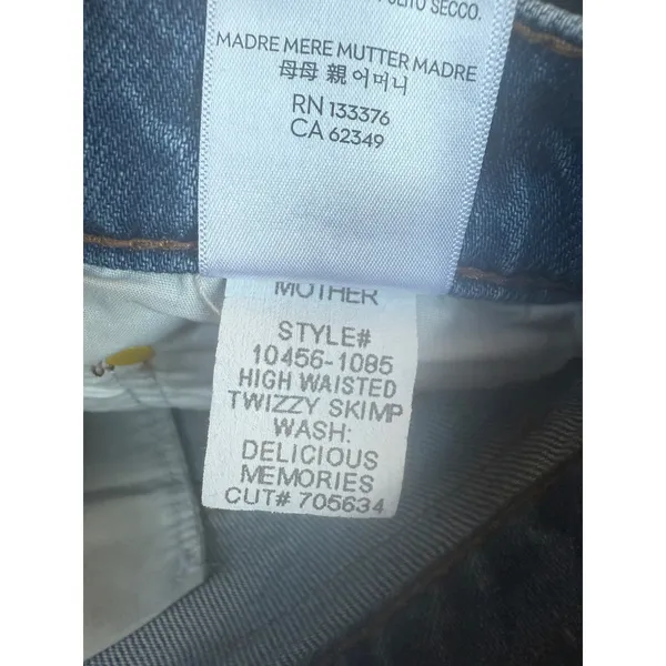 NWT MOTHER Mother Snacks! JeansBlue Denim High Waisted Twizzy‎ Skimp Sz 29 $198 - Image 7