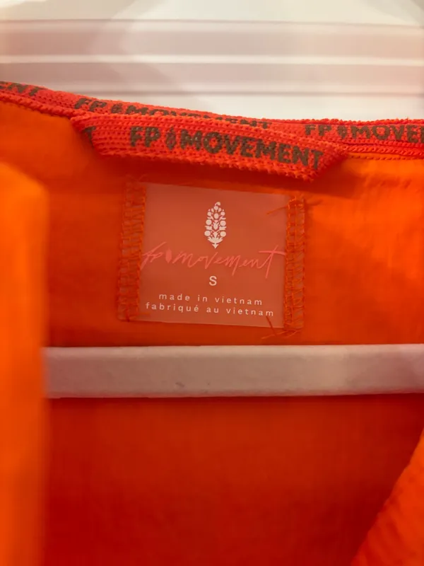 Free People Movement Ride the Wave Crop Hooded Jacket Orange - Image 3