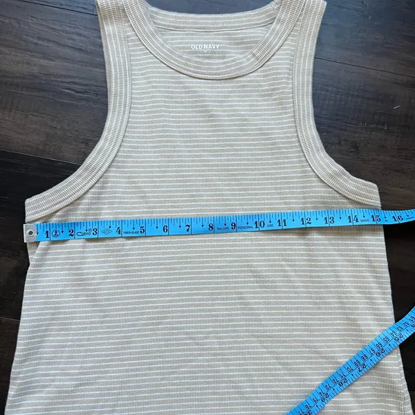 Old Navy Beige Striped tank top - Image 4