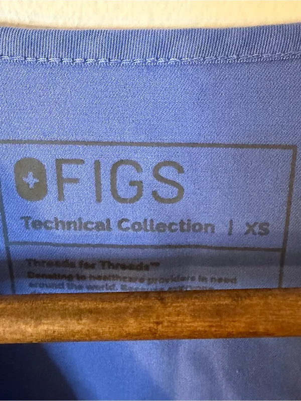 Figs Technical Collection Blue Scrub Top XS - Image 2