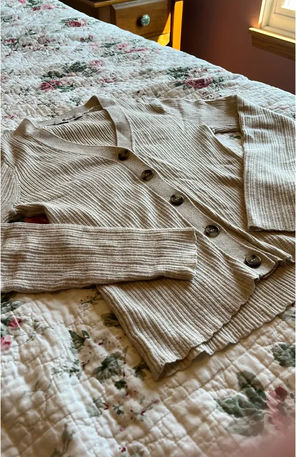 Madewell Pointelle Beige Sweater  - Image 4