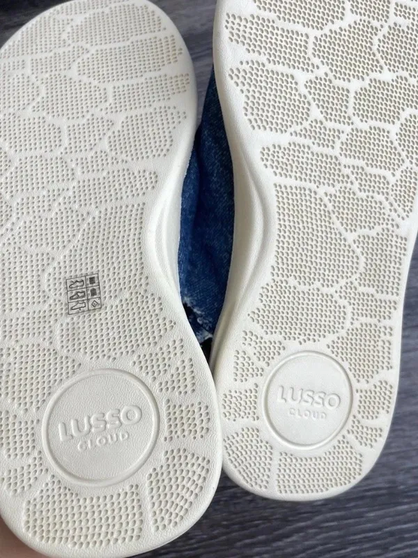 Lusso Cloud Blue Denim Pelli Slip-on Waffle-Knit Mules Shoes Size 9 NWOT - Image 9