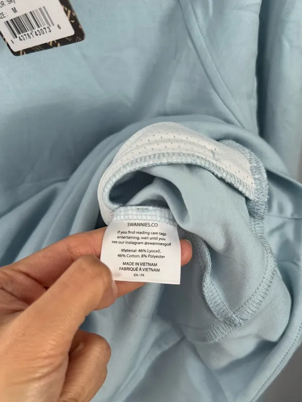 Swannies Medium NEW Emma Hoodie Sky Baby Blue Drawcord Athletic Golf Pastel - Image 4