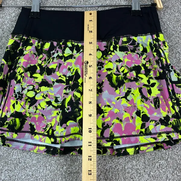Lululemon Pace Rival Skort Size 0 Neon Floral Tennis Golf Running Athletic Gym - Image 3