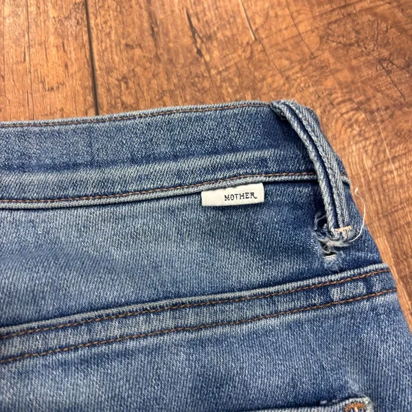 MOTHER Size 26 The Insider Crop Step Fray Jeans Hey Sun Wash Raw Hem High Rise - Image 9