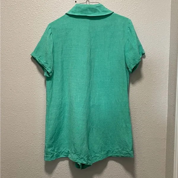 Show Me Your MuMu Teal Collared Top Size Small - Image 3