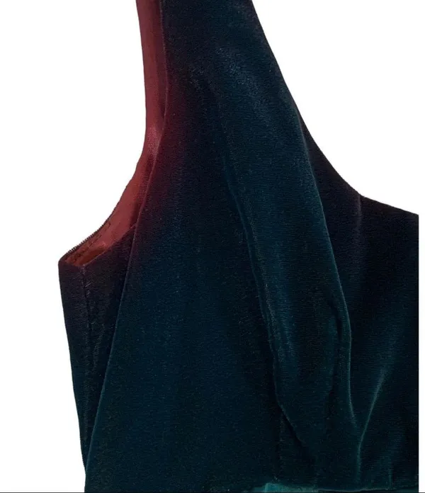 Vintage 1980s Regency Formal Gown Maxi Dress Size 3/4 Ombre teal and burgundy - Image 7