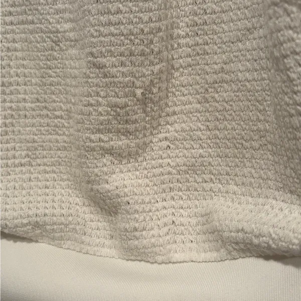 Foray Golf Textured Polo Sweater Top Large White Navy Coastal‎ Preppy Chic - Image 7