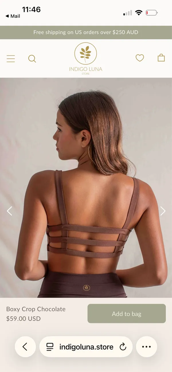Indigo Luna Boxy Bra Brown - Image 2