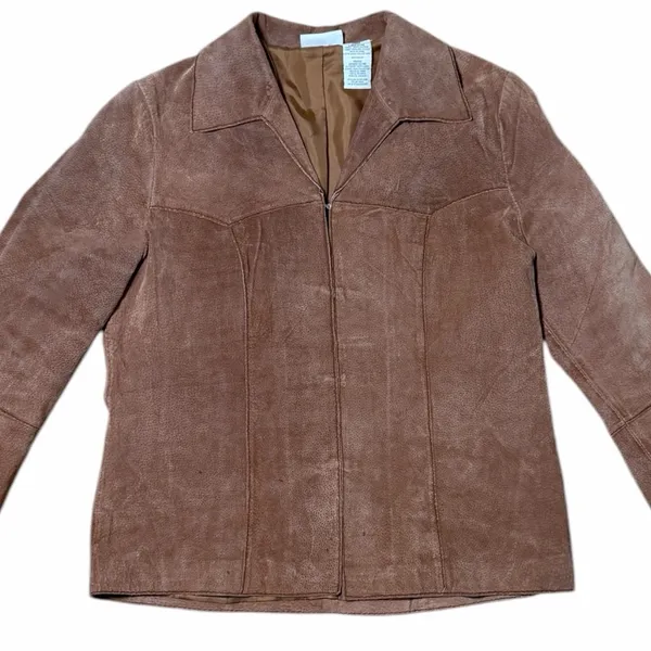 Vintage Faded Glory Boho Suede Western Jacket Bell Sleeve Retro Penny Lane L - Image 4