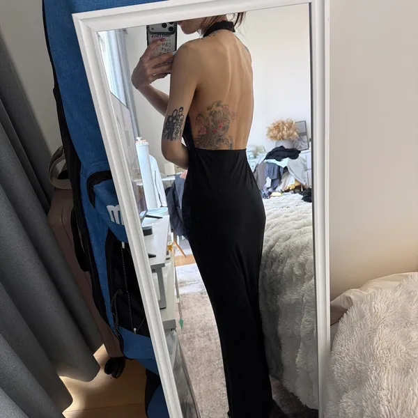 Pretty Little Thing Black Halter Dress - Image 2