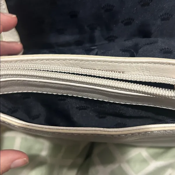 Retro Vintage White Leather 3 Pocket Clutch Bag Juicy couture clutch bag - Image 4