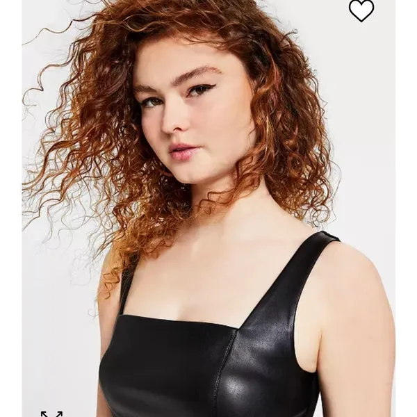 NWT Bar III Black Pleather Pleated Mini dress XXS - Image 3