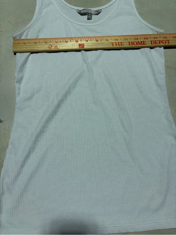 Athleta White Ribbed Tank Top Women medium - Image 4