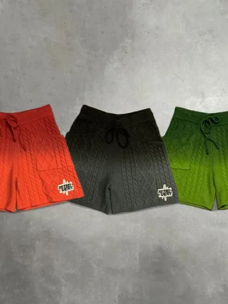 🆕 RETROVERT Gradient knit Cable knit shorts Gray - Image 10
