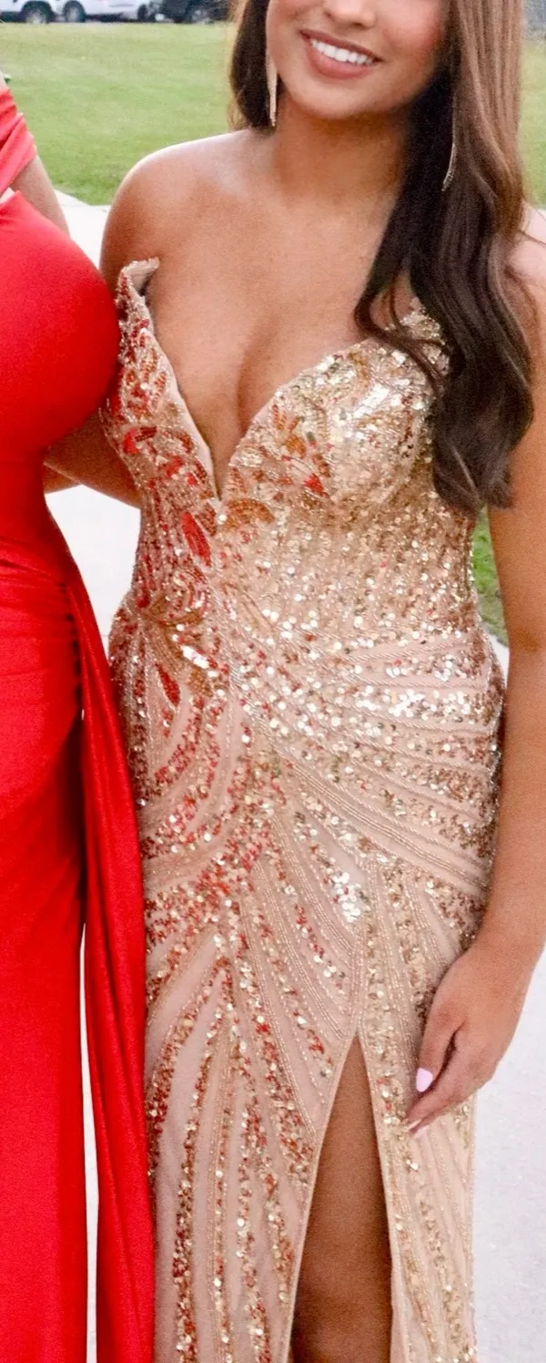 Ashley Lauren gold dress - Image 3