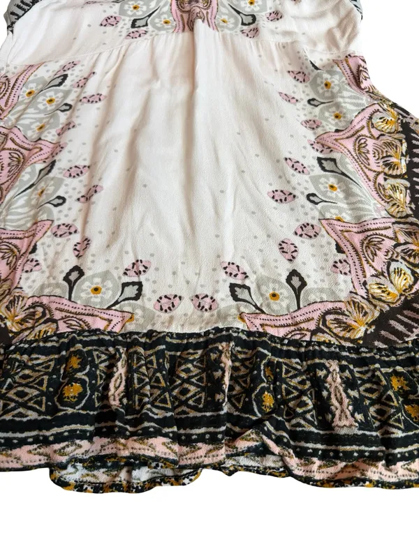 Free People Pink Black Boho Paisley Halter Mini Dress Sleeveless Small Women's - Image 7