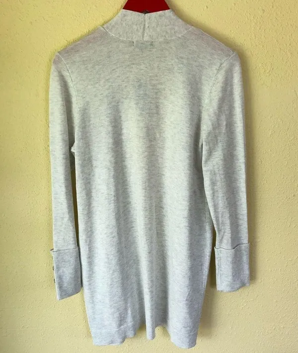 Verve Ami Gray Sweater Cardigan with button accent M - Image 7
