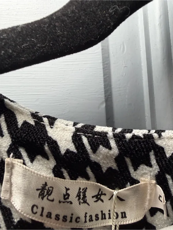 Black & White Houndstooth Knit Dress - Image 2