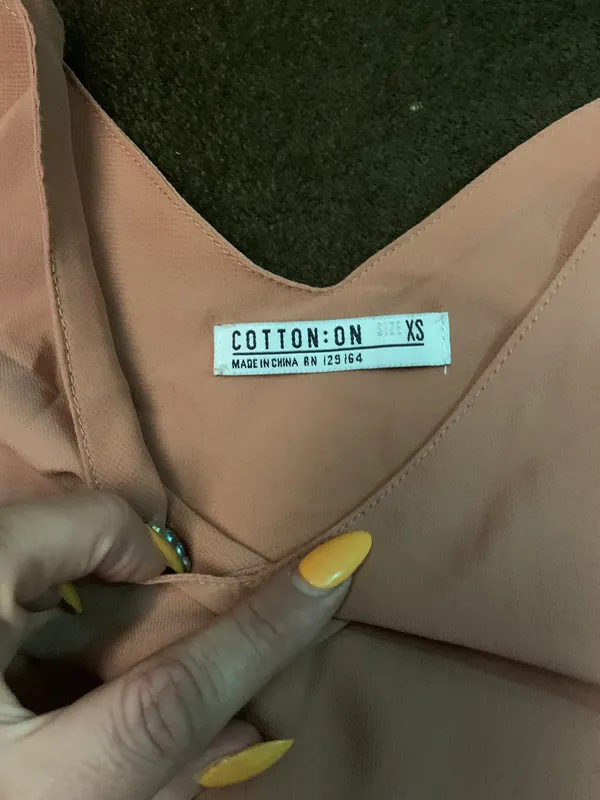 XS Mustard Beige Chiffon Tank Top - Image 3