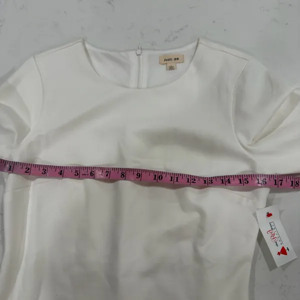 Just Me Elegant White Bell Sleeve Dress - Image 8
