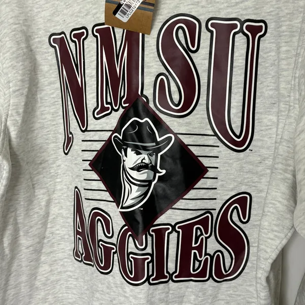 Rivalry Threads NMSU Aggies Light Gray Pullover Sweatshirt NWT Womens Large - Image 2