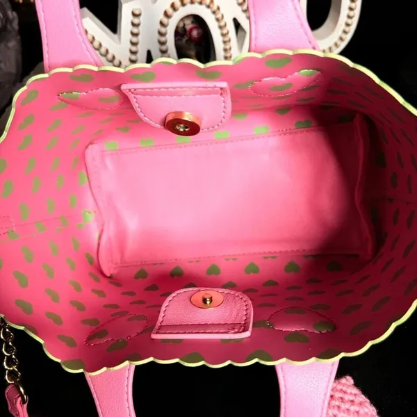 Juicy Couture Sweet Break Time Mini Tote Retro Green Pink Charm NWT - Image 5