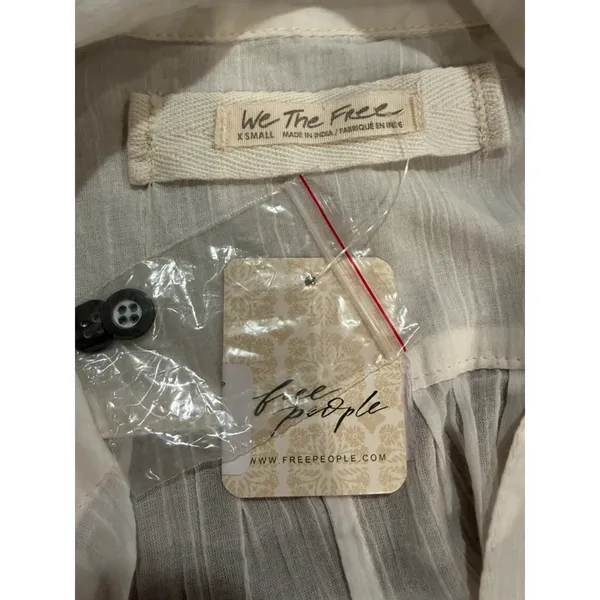 Free People We The Free Float‎ Away Shirt White Cotton Boho XS NWT Festival chic - Image 8