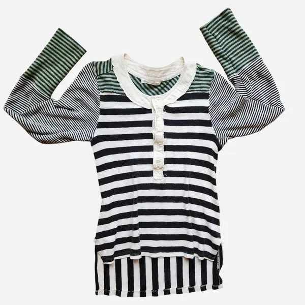 We the Free vintage green and white striped Henley - size small - Image 5