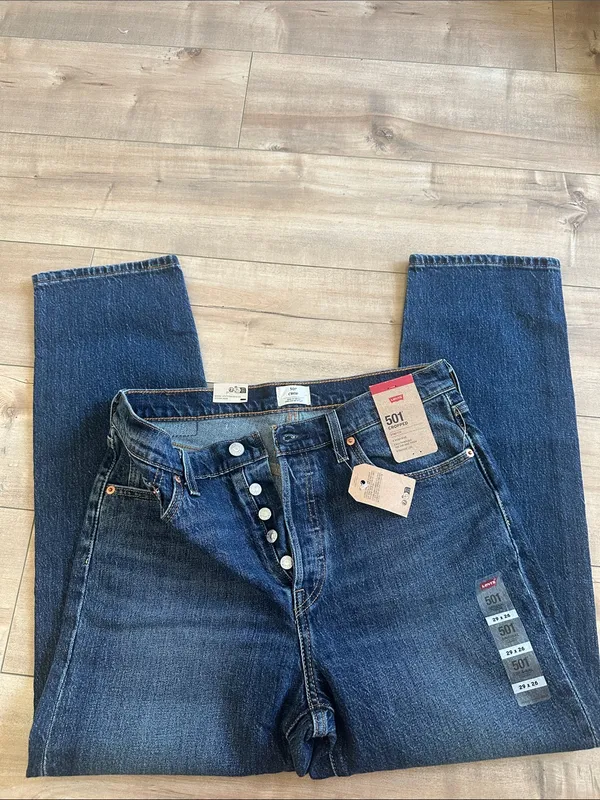 NWT Levi’s Premium 501 Original Crop Jeans Straight Leg Button Fly Sz W29 L26 - Image 8