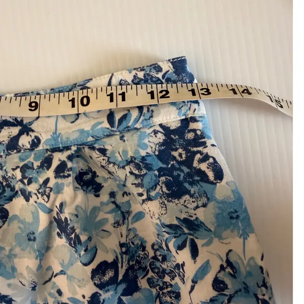 Abercrombie Fitch Floral Shorts Blue White Womens Size S Elastic‎ Waist - Image 5