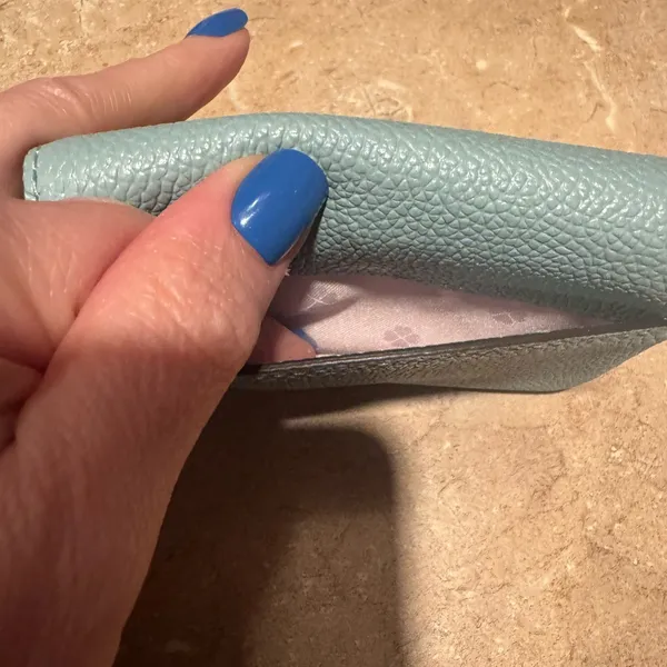 Kate Spade Teal Leather Card Holder | Slim Wallet | EUC - Image 2