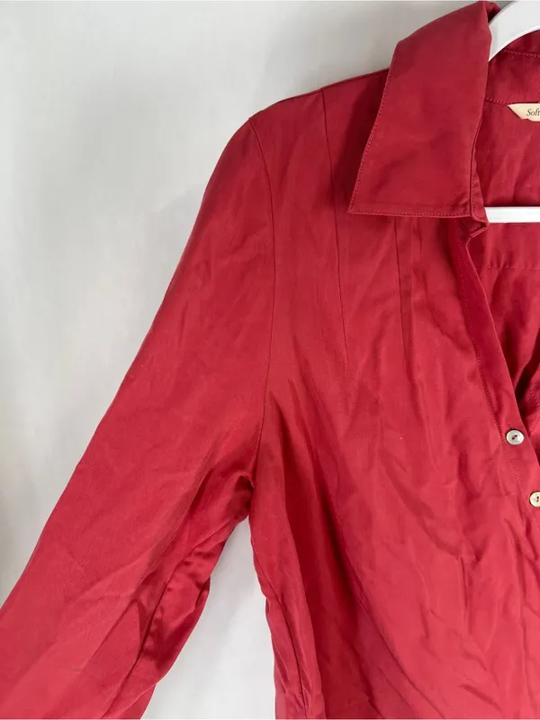 Soft Surroundings Washed Tencel Asymmetrical Tunic Top Red Size M - Image 4