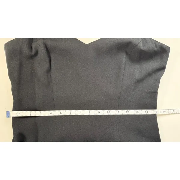 Vintage Jackie K Black Spaghetti Strap Godet‎ Hem Formal Midi Dress Size 7/8 - Image 6