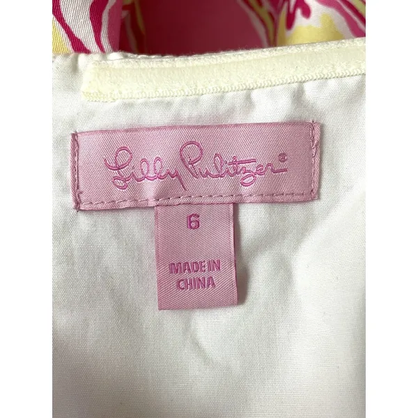 Lilly Pulitzer Day Lilly Hotty Pink Day Dress Pockets Strapless Size 6 A Line - Image 7