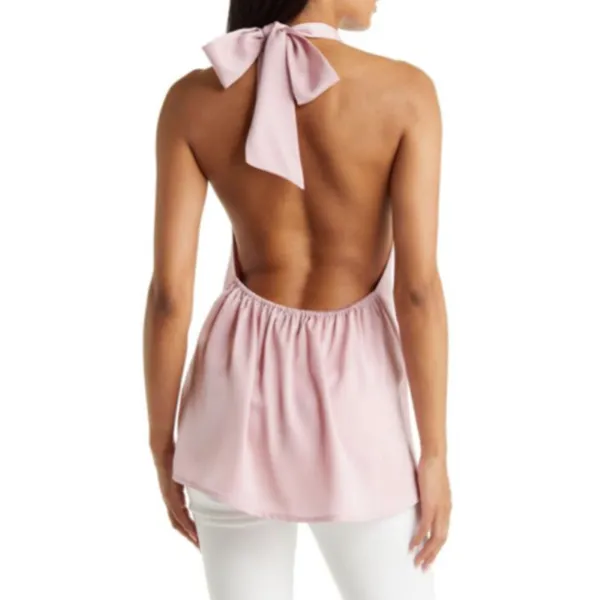 VICI COLLECTION Womens Satin Crossover Halter Neck Top Sleeveless size medium - Image 2