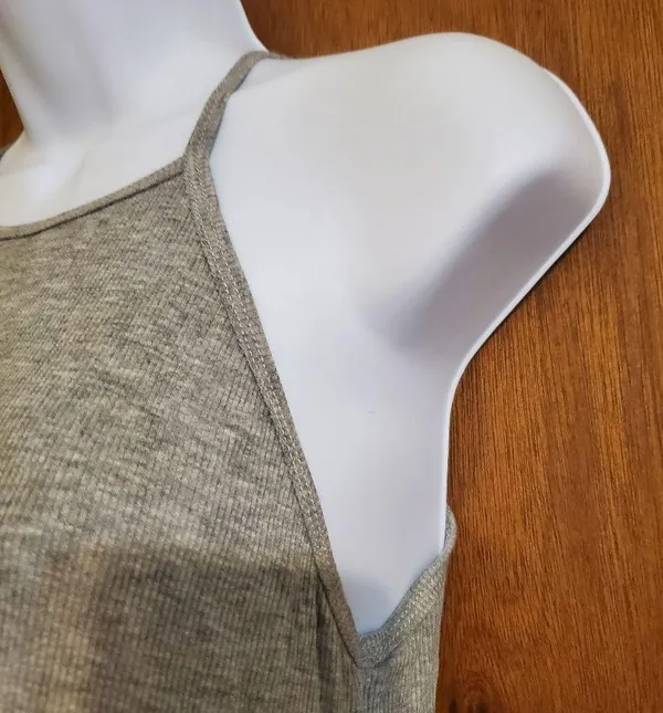 High neck ribbed tank top Gray Size M - Image 2