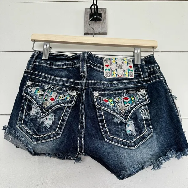 Miss Me Women’s 26 Multicolored Sequin Shorts - Image 2