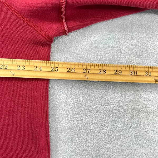 Aerie New Heights Cropped‎ Turtleneck Sweatshirt Burgundy Exposed Seam Raw Hem M - Image 10