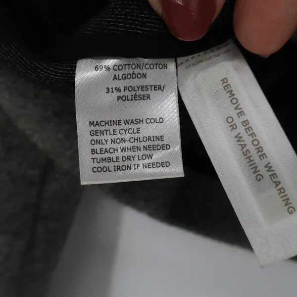 LOFT Jacket Womens 12 Full Zip Collarless Moto Grey Textured Cotton Blend - Image 3